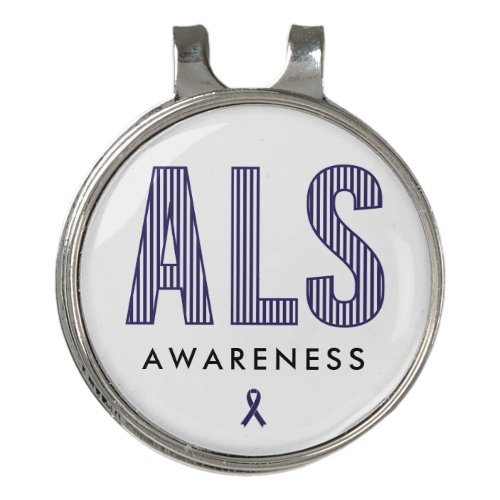 ALS Awareness Blue Ribbon Golf Hat Clip