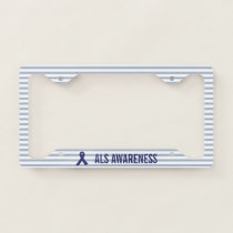 ALS Awareness Blue Ribbon License Plate Frame