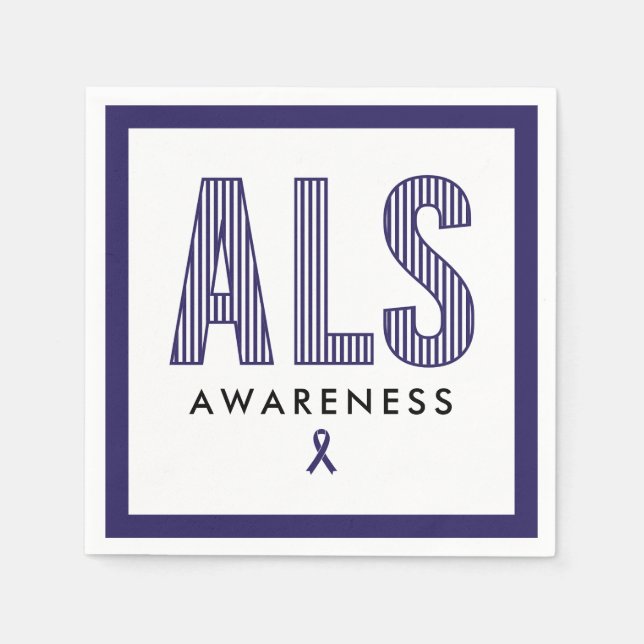 ALS Awareness Blue Ribbon Napkins (Front)