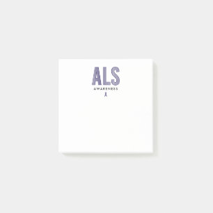 ALS Awareness Blue Ribbon Post-it Notes
