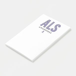 ALS Awareness Blue Ribbon Post-it Notes