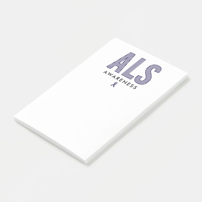ALS Awareness Blue Ribbon Post-it Notes (Angled)