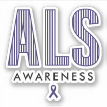 ALS Awareness Blue Ribbon Sticker