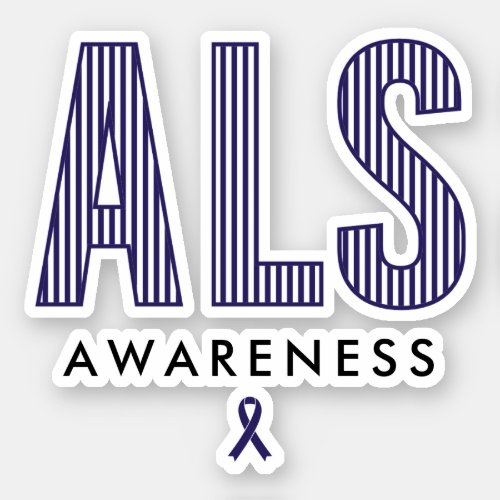 ALS Awareness Blue Ribbon Sticker