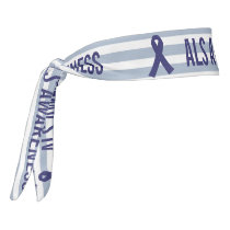 ALS Awareness Blue Ribbon Tie Headband