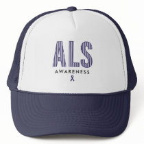 ALS Awareness Blue Ribbon Trucker Hat