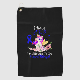 ALS Awareness Funny Unicorn Support Quote Family F Golf Towel