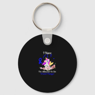 ALS Awareness Funny Unicorn Support Quote Family F Keychain