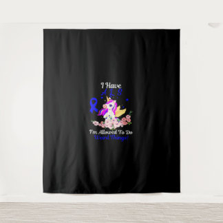 ALS Awareness Funny Unicorn Support Quote Family F Tapestry