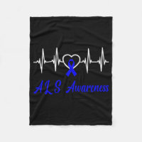 Als Awareness Heartbeat Love Blue Ribbon Support F