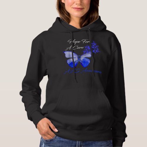 ALS Awareness Hope For A Cure Butterfly  Hoodie