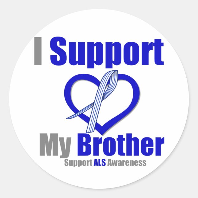 ALS Awareness I Support My Brother Classic Round Sticker (Front)