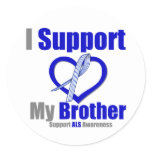 ALS Awareness I Support My Brother Classic Round Sticker
