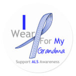 ALS Awareness I Wear ALS Ribbon For My Grandma Classic Round Sticker