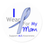 ALS Awareness I Wear ALS Ribbon For My Mom Classic Round Sticker