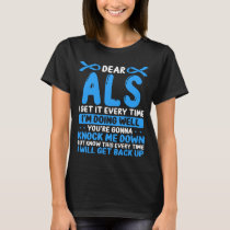ALS Awareness Month Blue ALS Ribbon Overcoming ALS T-Shirt