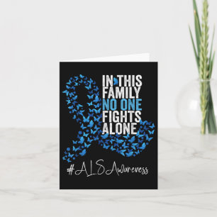 Als Awareness Month Blue Ribbon Butterflies Card