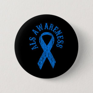 Als Awareness Month Blue Ribbon Shirt Family Tee G Button