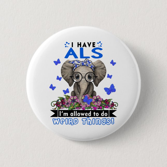 ALS Awareness Month Ribbon Gifts Button (Front)