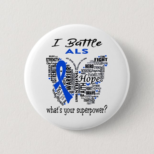 ALS Awareness Month Ribbon Gifts Button (Front)