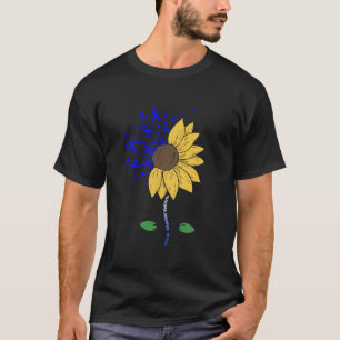 Als Awareness Month Sunflower Blue Ribbon Family S T-Shirt