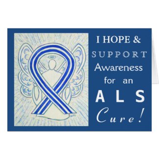 ALS Awareness Ribbon Angel Art Hope Greeting Cards