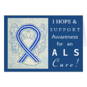 ALS Awareness Ribbon Angel Art Hope Greeting Cards (Front Horizontal)