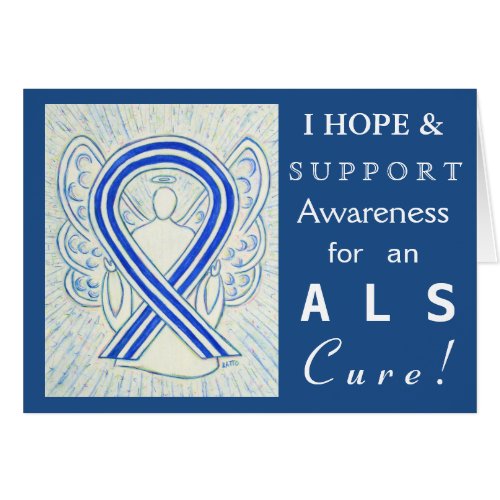 ALS Awareness Ribbon Angel Art Hope Greeting Cards