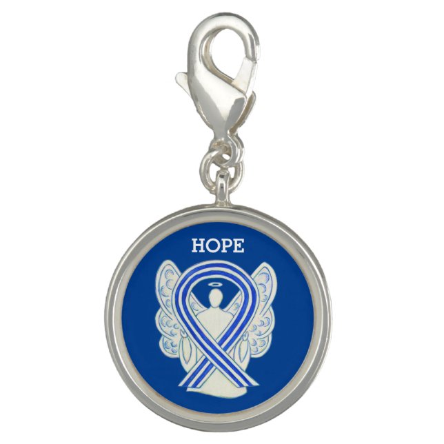 ALS Awareness Ribbon Angel Charm Bracelet (Front)