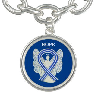 ALS Awareness Ribbon Angel Charm Bracelet