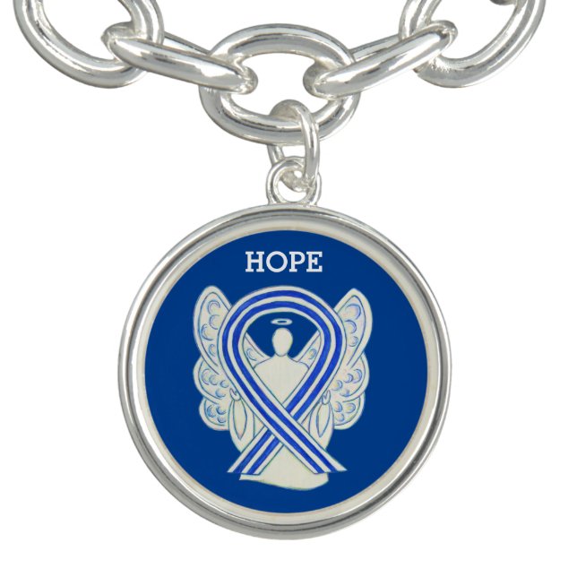 ALS Awareness Ribbon Angel Charm Bracelet (Design)