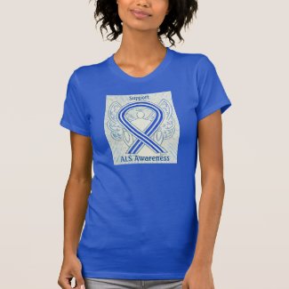 ALS Awareness Ribbon Angel Custom Art Shirt