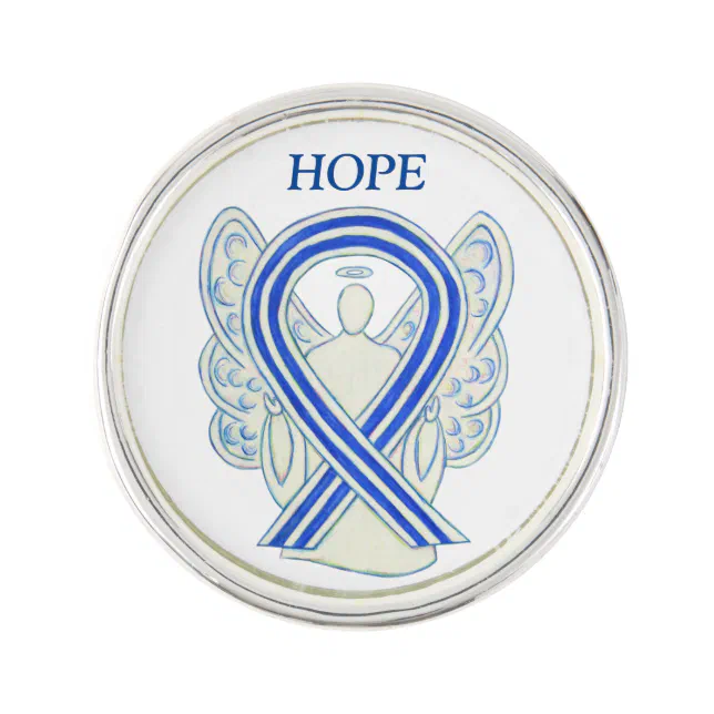 ALS Awareness Ribbon Angel Custom Lapel Pin Art | Zazzle