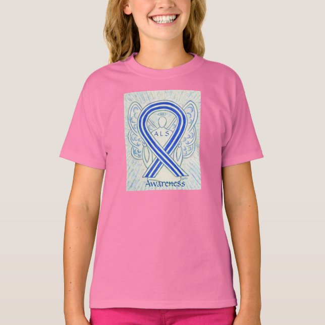 ALS Awareness Ribbon Angel Custom Shirt (Front)
