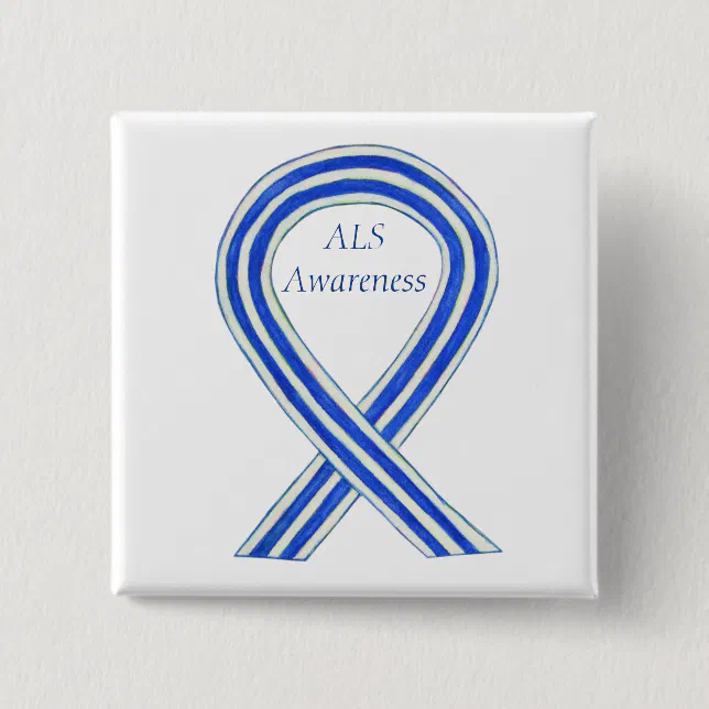 ALS Awareness Ribbon Custom Art Button Pins | Zazzle