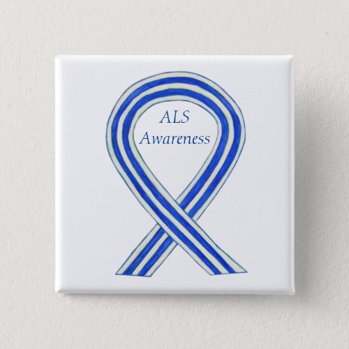 ALS Awareness Ribbon Custom Art Button Pins