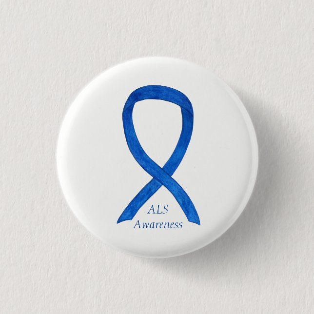 ALS Awareness Ribbon Custom Art Pin (Front)