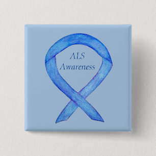 ALS Awareness Ribbon Custom Art Pin
