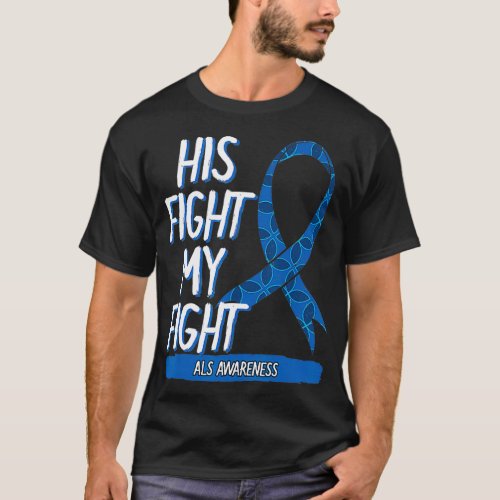 ALS Awareness Ribbon MND Lou Gehrigs Disease Blue T_Shirt