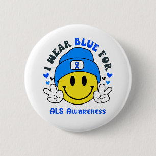 ALS Awareness Ribbon Support Gifts Button