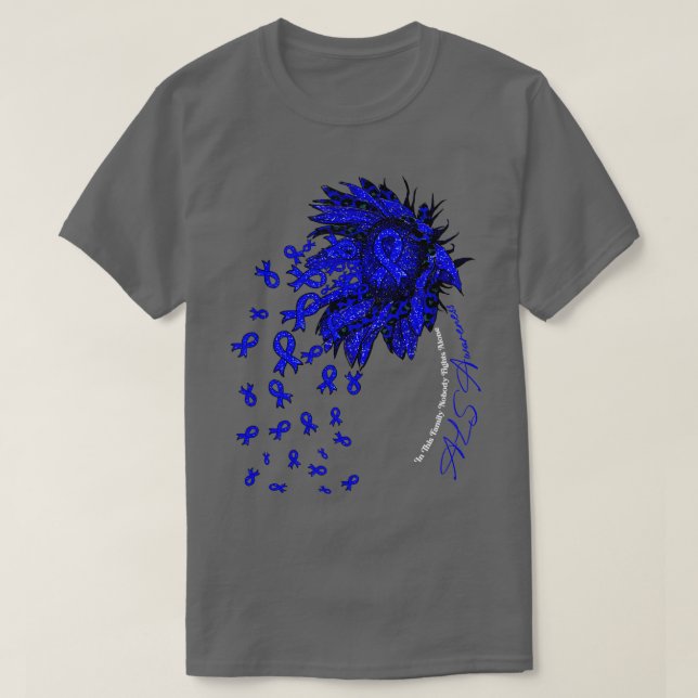 ALS Awareness sunflower nobody fights alone T-Shirt (Design Front)