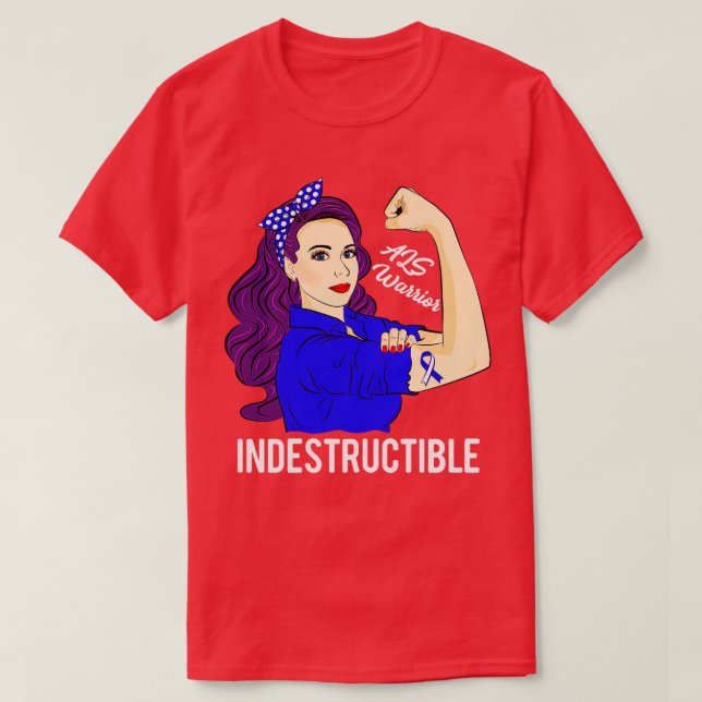 ALS Awareness Warrior Indestructible Lou Gehrigs D T-Shirt (Design Front)