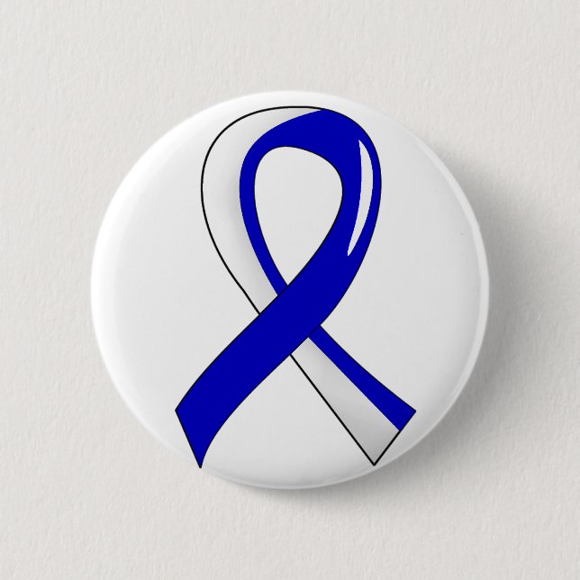 ALS Blue White Ribbon 3 Pinback Button (Front)