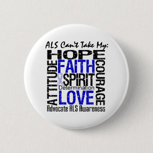 ALS Can't Take My Hope Collage Pinback Button