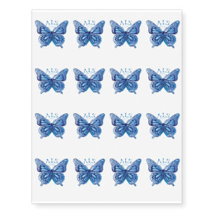 ALS Disease Awareness Blue Ribbon Gift Temporary Tattoos