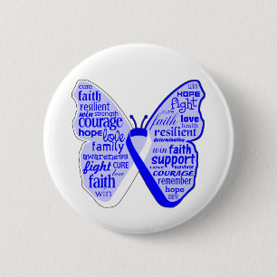 ALS Disease Awareness Butterfly Ribbon Pinback Button