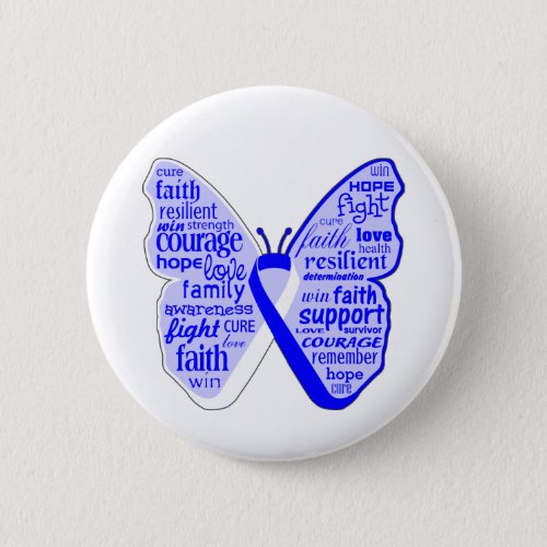 ALS Disease Awareness Butterfly Ribbon Pinback Button