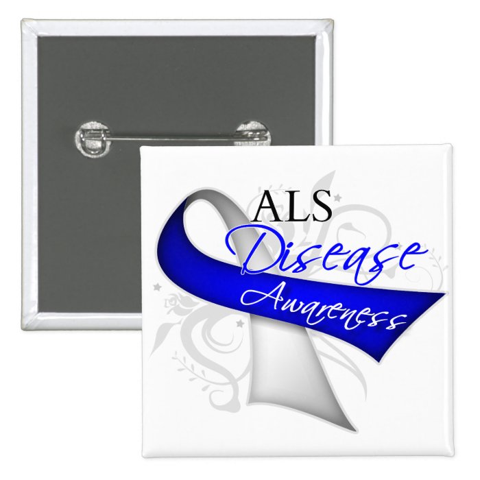 ALS Disease Awareness Ribbon Pinback Buttons