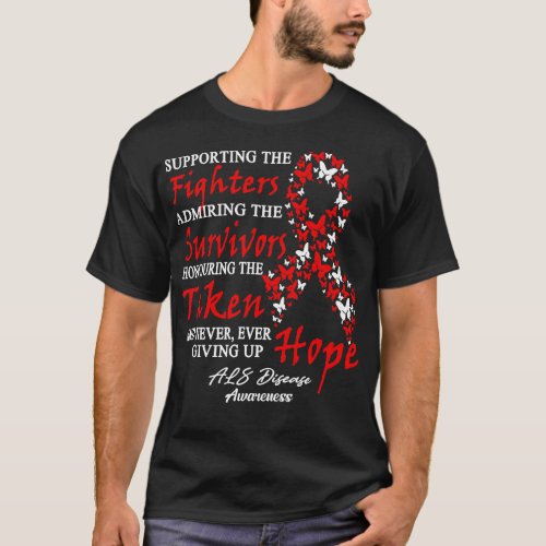 ALS Disease Awareness Supporting The Fighters Butt T_Shirt