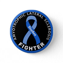 ALS Fighter Ribbon Black Button
